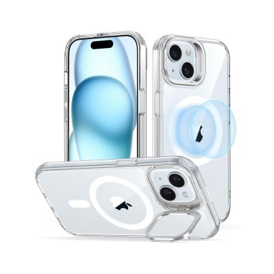 Husa iPhone 15 Plus, Esr Classic Halolock Cu Functie Magsafe, Protectie Si Stand La Camera, Transparent
